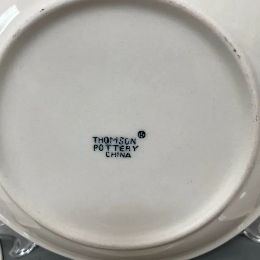 Thomson Pottery Salad Plates Birdhouse Birds Heart Vine Border 7 5/8
